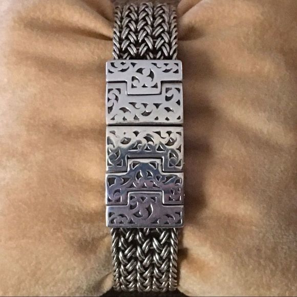 LOIS HILL Watch Sterling Silver Thai Weave Bracelet Blue Face Watch - Picture 7 of 13
